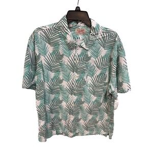 Jachs NY Palm Leaf Print Button‎ Up Shirt Short Sleeve Casual XXL